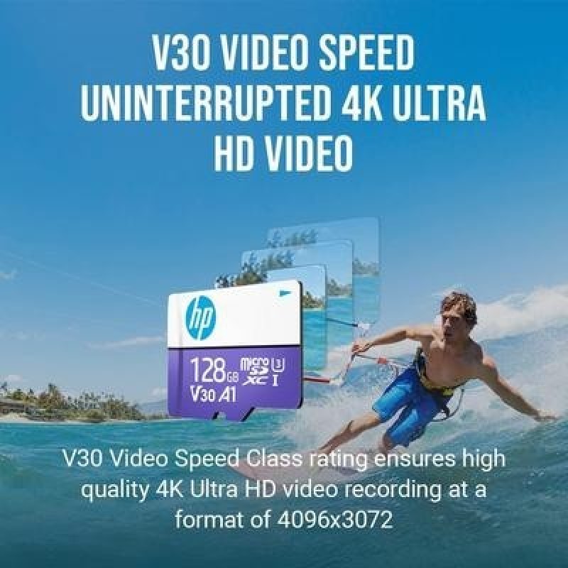 Карта флэш-памяти HP mx330 Class 10 U3 V30 microSDXC - 100 МБ/с, класс 10, U3, V30, A1, 4K UHD, Full