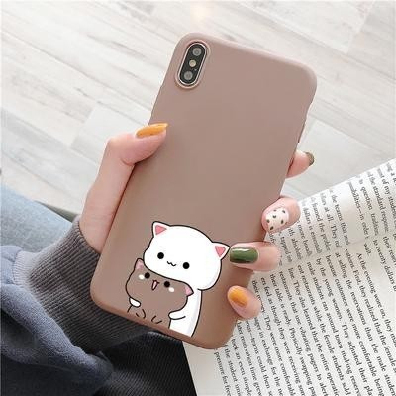 Пары Cat Мягкий TPU Чехол для телефона Samsung iPhone 12 11 Pro Huawei Xiaomi Mi 11 Lite Redmi 9T Кр