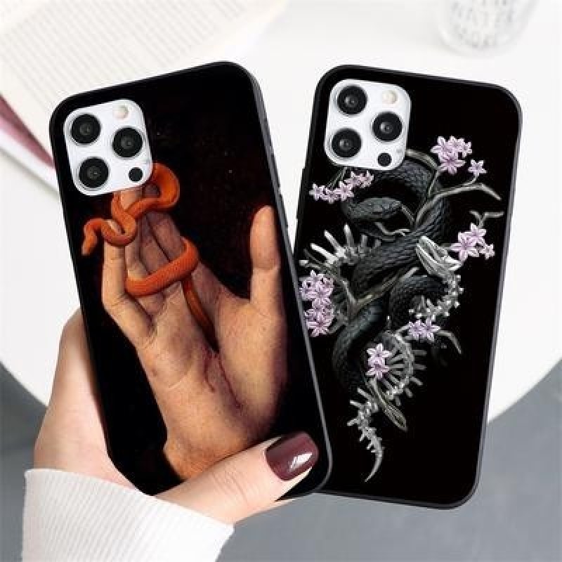 Змеиный узор Мягкий чехол для iPhone 12 11 Pro Max XR 7 X Samsung A52 A32 A50 A51 S21 A12 A71 A72 Hu