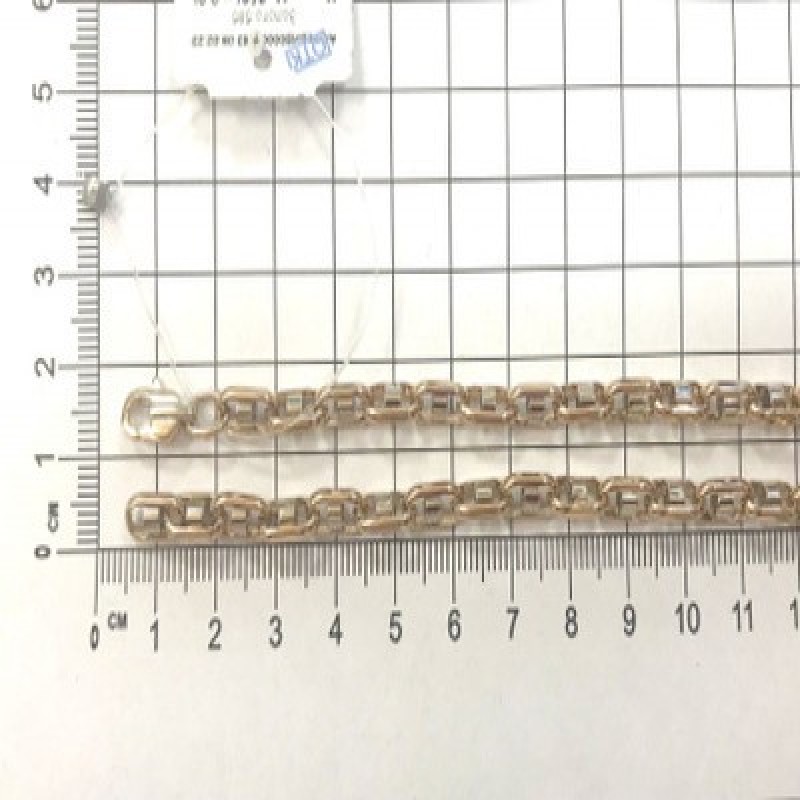 Полновесная якорная цепь  со вставками из красного и белого золота 585 пробы 60см
