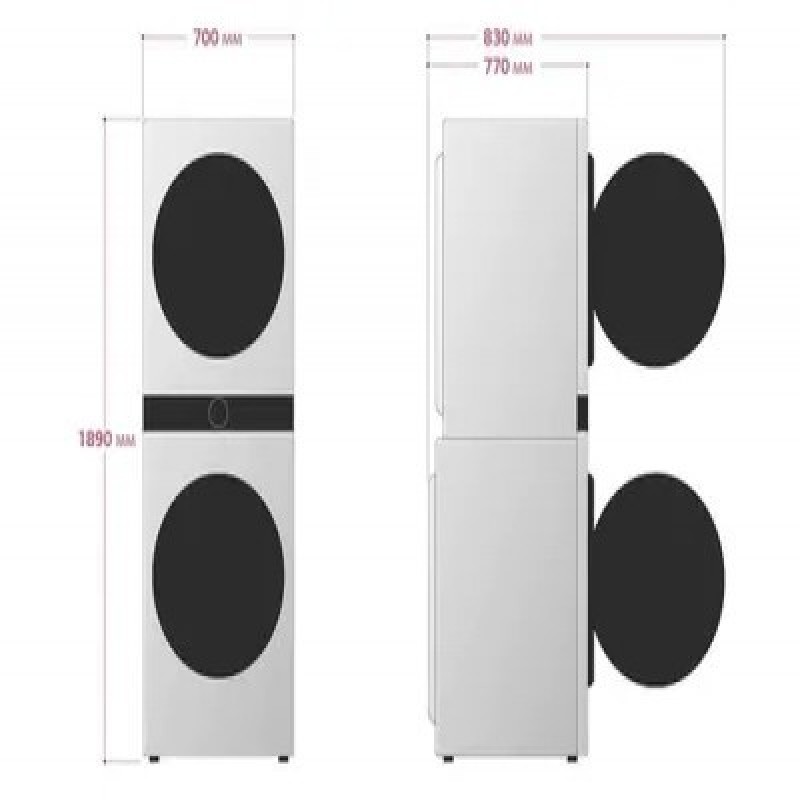 Стиральная машина LG WashTower W1S1CVKK2HM, бежевый, зеленый